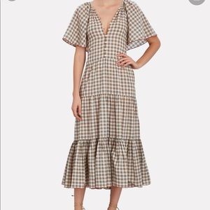 THE GREAT Iris Dress in Meadow Plaid, lightly worn Small size 1